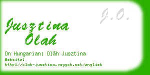 jusztina olah business card